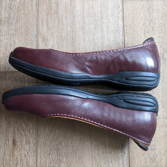 Aura Z7 Leather Shoes Burgundy Ballet shoes women's Size 9.5 - Picture 5 of 13
